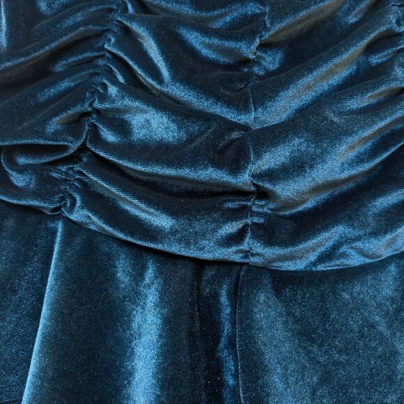 Wild Fable Teal Ruched Velvet Mini Skirt, Women's Xtra Small XS - Picture 2 of 8